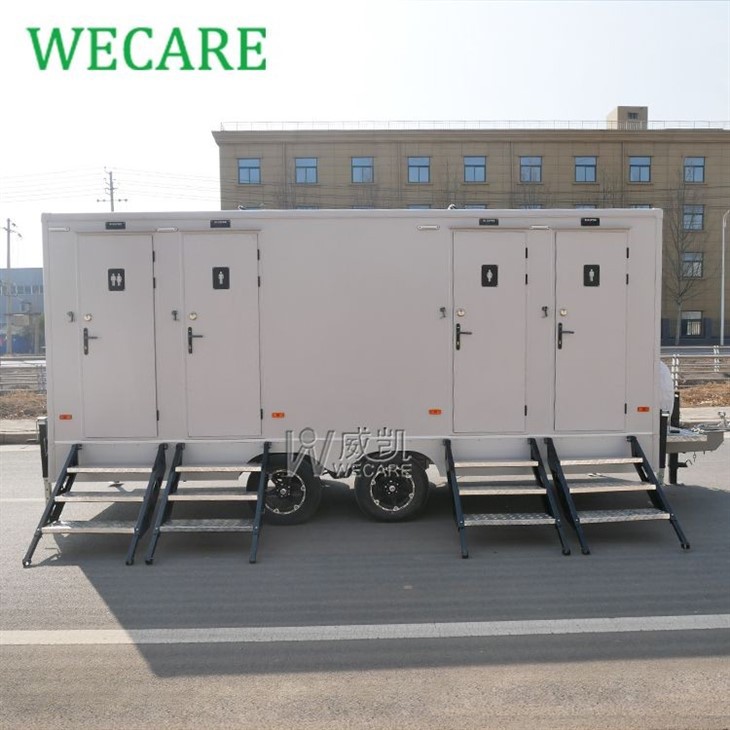 4-stall Portable Toilet Trailer